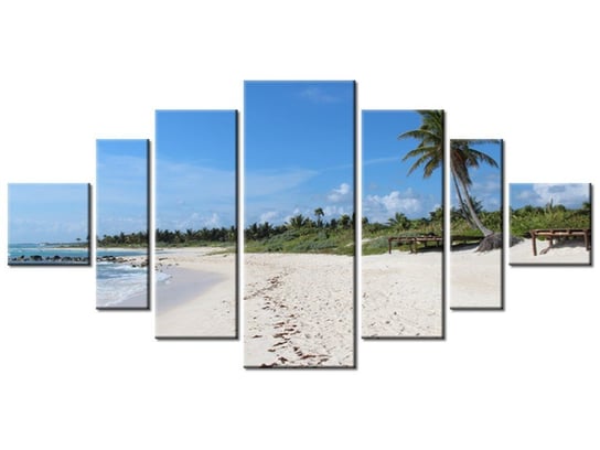 Obraz Słoneczna plaża - Members Hotel Network, 7 elementów, 200x100 cm Oobrazy