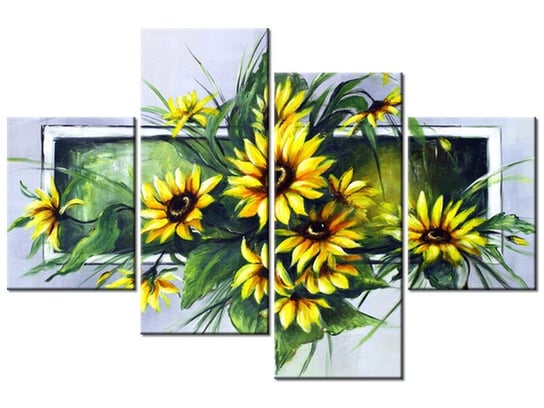 Obraz, Słoneczniki, 4 elementy, 120x80 cm Oobrazy