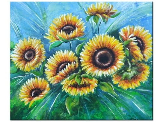 Obraz Słoneczniki w deszczu, 60x50 cm Oobrazy