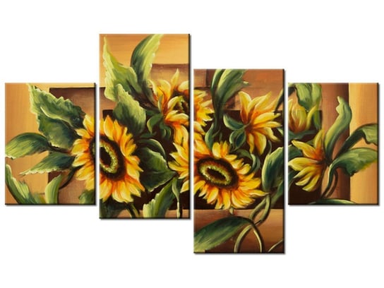 Obraz Słonecznikowa kompozycja, 4 elementy, 120x70 cm Oobrazy