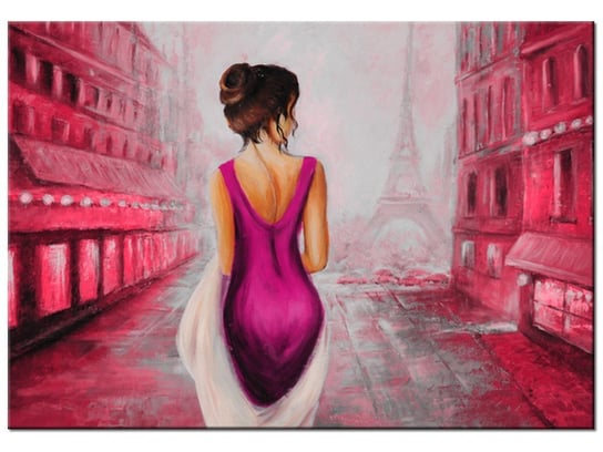 Obraz, Spacer w Paryżu w różu, 100x70 cm Oobrazy