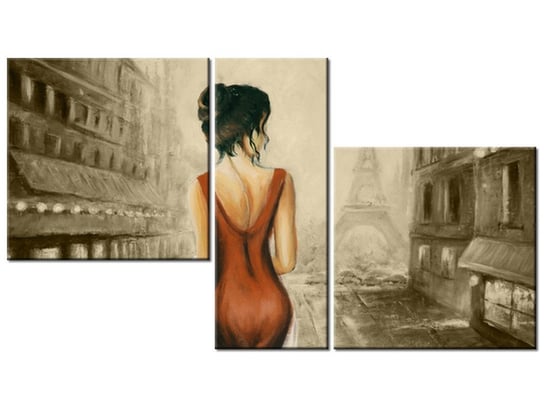 Obraz Spacer w Paryżu w sepii, 3 elementy, 90x50 cm Oobrazy
