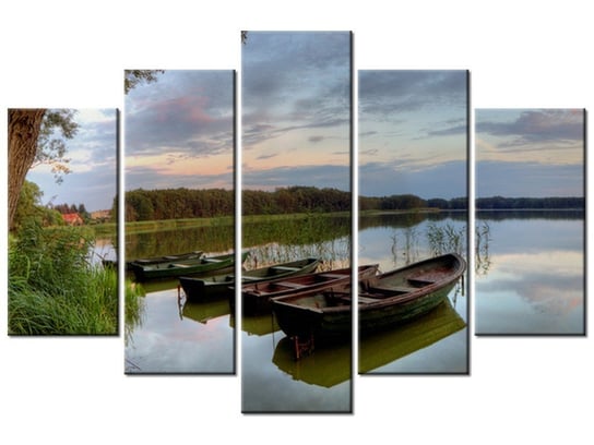 Obraz Spokojne Jezioro Wolsztyńskie, 5 elementów, 150x100 cm Oobrazy