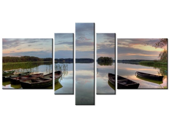 Obraz Spokojne Jezioro Wolsztyńskie, 5 elementów, 160x80 cm Oobrazy