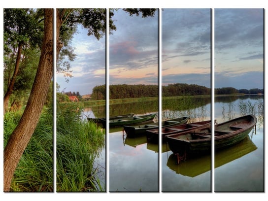 Obraz Spokojne Jezioro Wolsztyńskie, 5 elementów, 225x160 cm Oobrazy