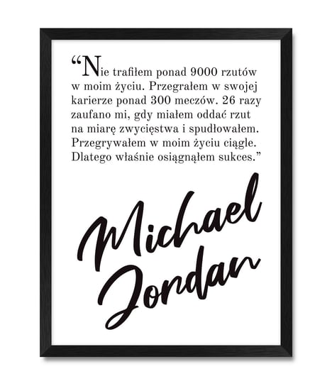 Obraz sportowy motywacja z cytatem Michael Jordan 32x42 cm iWALL studio