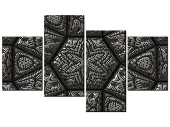 Obraz Srebrna mozaika, 4 elementy, 120x70 cm Oobrazy