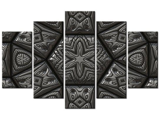 Obraz Srebrna mozaika, 5 elementów, 100x63 cm Oobrazy