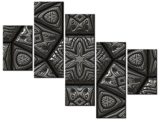 Obraz Srebrna mozaika, 5 elementów, 100x75 cm Oobrazy