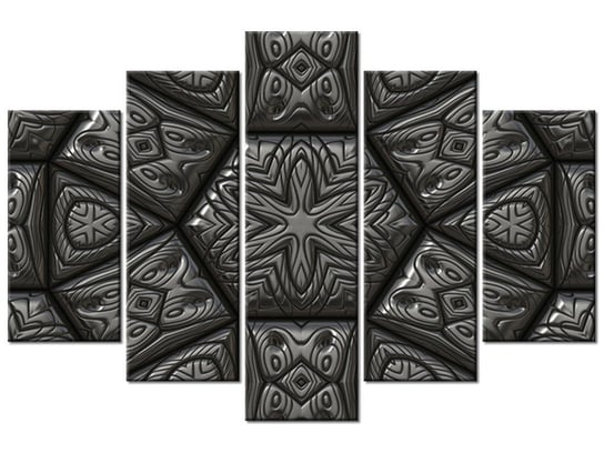 Obraz Srebrna mozaika, 5 elementów, 150x100 cm Oobrazy