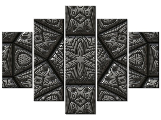 Obraz Srebrna mozaika, 5 elementów, 150x105 cm Oobrazy