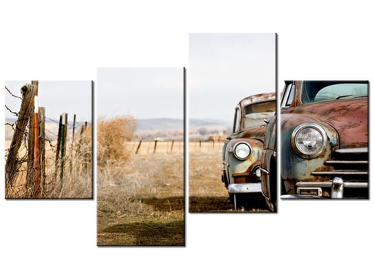 Obraz Stare samochody, 4 elementy, 120x70 cm Oobrazy