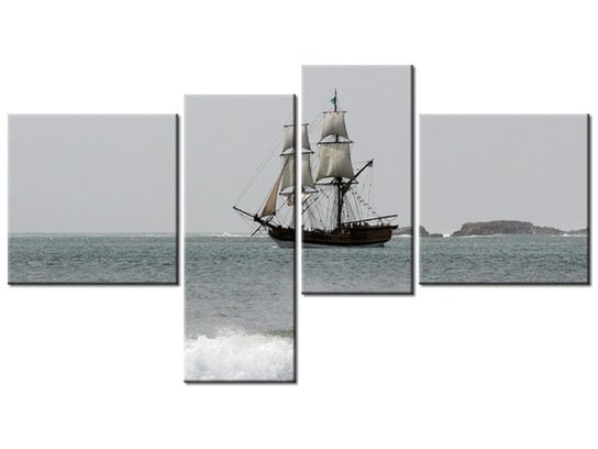 Obraz Statek kupiecki - Don McCullough, 4 elementy, 100x55 cm Oobrazy