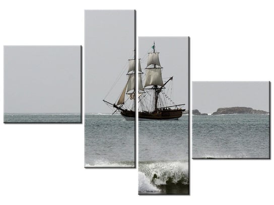 Obraz Statek kupiecki - Don McCullough, 4 elementy, 100x70 cm Oobrazy