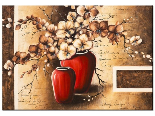 Obraz, Storczyki w czerwonym wazonie, 100x70 cm Oobrazy