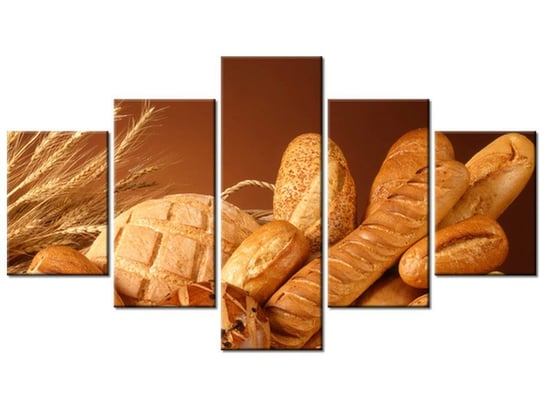 Obraz Świeży chleb, 5 elementów, 125x70 cm Oobrazy