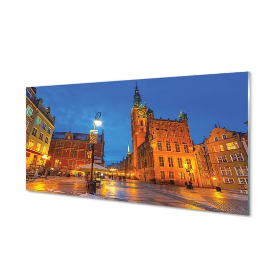 Obraz szklany TULUP Gdańsk Stare miasto kościół, 100x50 cm Tulup