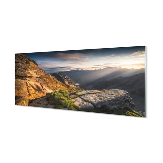 Obraz szklany TULUP Góry wschód słońca, 125x50 cm Tulup