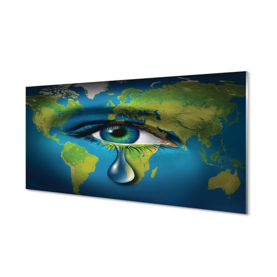 Obraz szklany TULUP grafika Mapa oko łza, 100x50 cm Tulup