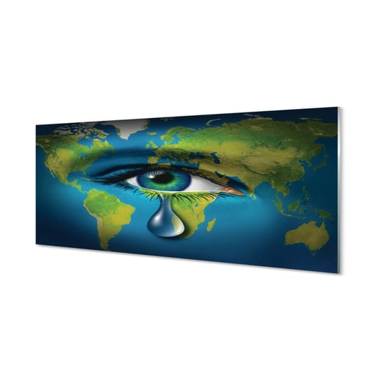 Obraz szklany TULUP grafika Mapa oko łza, 125x50 cm Tulup