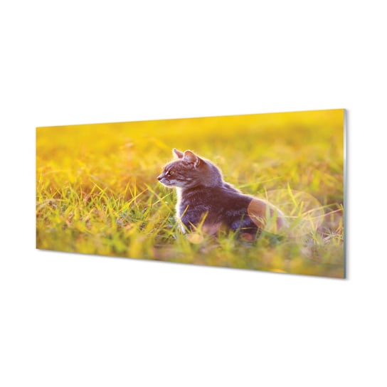 Obraz szklany TULUP grafika Polujący kot, 125x50 cm Tulup