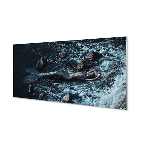 Obraz szklany TULUP grafika Syrena morze, 100x50 cm Tulup