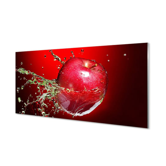 Obraz szklany TULUP Jabłko krople wody, 100x50 cm Tulup