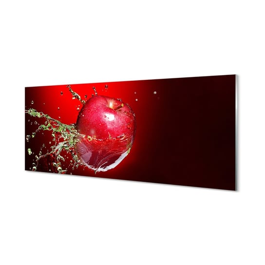 Obraz szklany TULUP Jabłko krople wody 125x50 cm Tulup