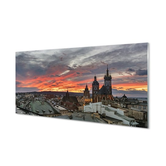 Obraz szklany TULUP Kraków Zachód słońca panorama, 100x50 cm Tulup