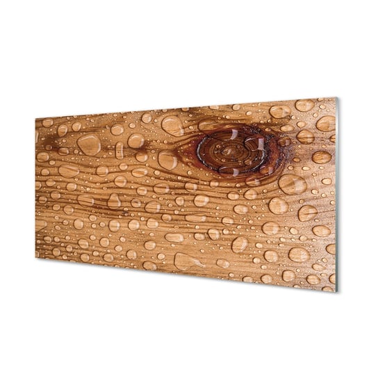 Obraz szklany TULUP Krople woda drewno, 100x50 cm Tulup