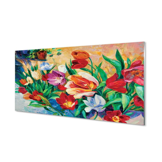 Obraz szklany TULUP Kwiaty, 100x50 cm Tulup