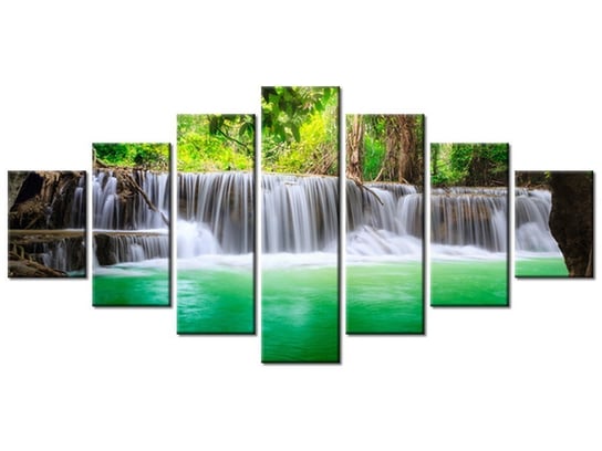Obraz, Tajlandia wodospad w Kanjanaburi, 7 elementów, 210x100 cm Oobrazy