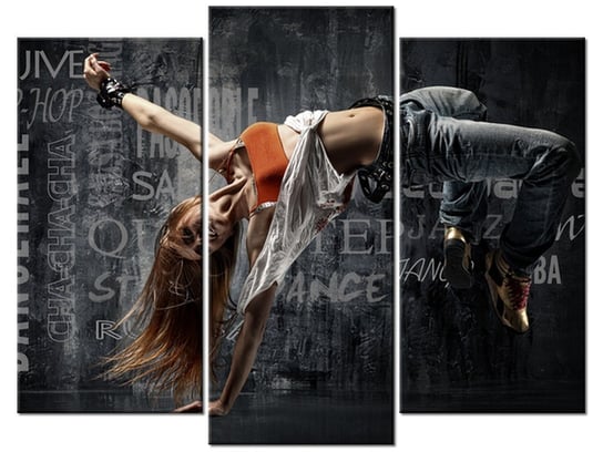 Obraz Tańcząca dziewczyna, 3 elementy, 90x70 cm Oobrazy