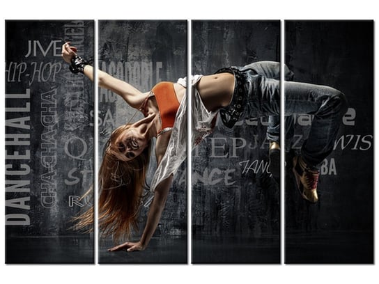 Obraz Tańcząca dziewczyna, 4 elementy, 120x80 cm Oobrazy