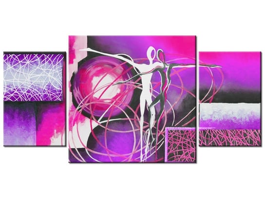 Obraz Tańczące postacie w fiolecie, 3 elementy, 80x40 cm Oobrazy