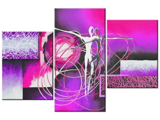 Obraz Tańczące postacie w fiolecie, 3 elementy, 90x60 cm Oobrazy