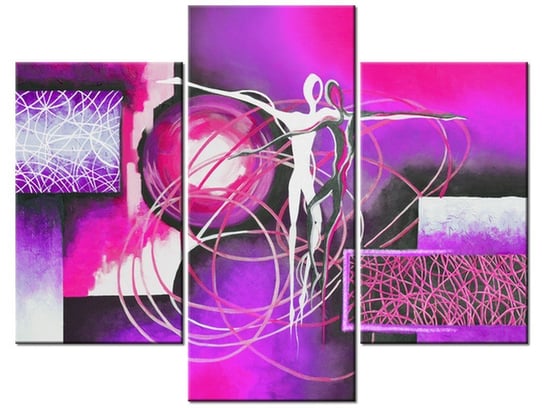 Obraz Tańczące postacie w fiolecie, 3 elementy, 90x70 cm Oobrazy