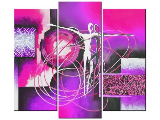 Obraz Tańczące postacie w fiolecie, 3 elementy, 90x80 cm Oobrazy