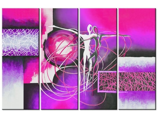 Obraz Tańczące postacie w fiolecie, 4 elementy, 120x80 cm Oobrazy