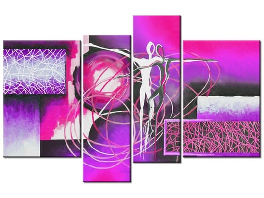 Obraz Tańczące postacie w fiolecie, 4 elementy, 130x85 cm Oobrazy