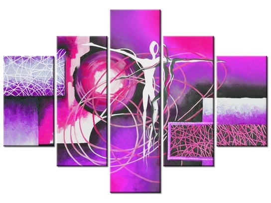 Obraz Tańczące postacie w fiolecie, 5 elementów, 100x70 cm Oobrazy