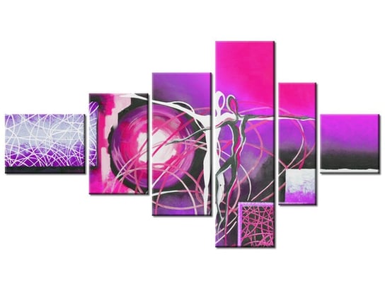 Obraz Tańczące postacie w fiolecie, 6 elementów, 180x100 cm Oobrazy