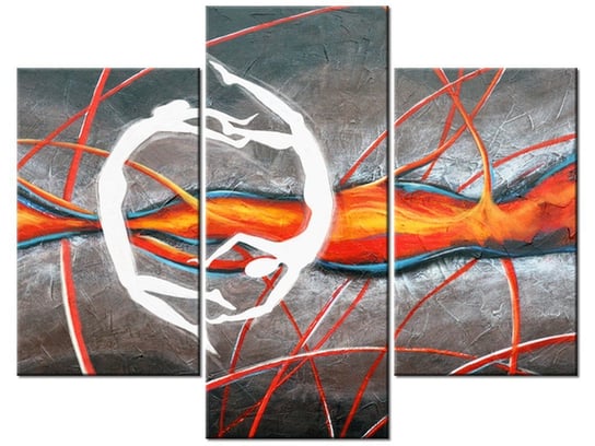 Obraz Taniec w płomieniach, 3 elementy, 90x70 cm Oobrazy