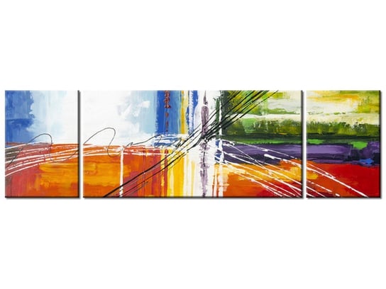 Obraz Tęczowa abstrakcja, 3 elementy, 170x50 cm Oobrazy