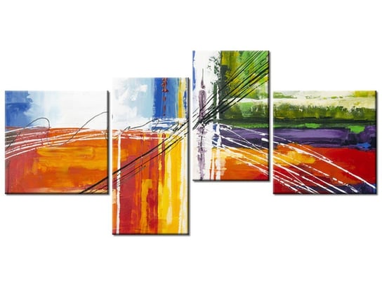 Obraz Tęczowa abstrakcja, 4 elementy, 140x70 cm Oobrazy