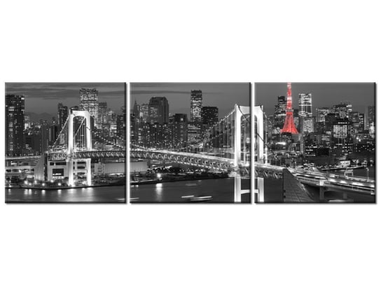 Obraz, Tokyo most tęczowy, 3 elementy, 150x50 cm Oobrazy