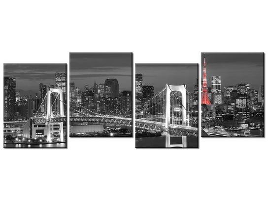 Obraz Tokyo most tęczowy, 4 elementy, 120x45 cm Oobrazy