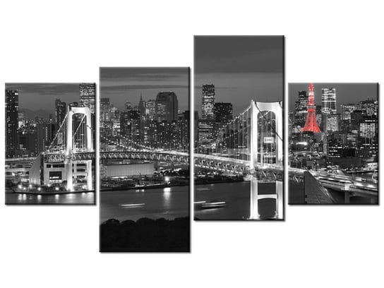 Obraz Tokyo most tęczowy, 4 elementy, 120x70 cm Oobrazy