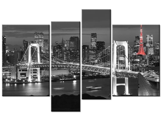Obraz Tokyo most tęczowy, 4 elementy, 130x85 cm Oobrazy
