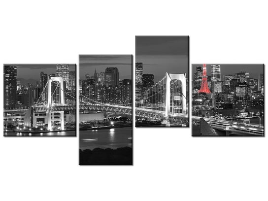 Obraz Tokyo most tęczowy, 4 elementy, 140x70 cm Oobrazy